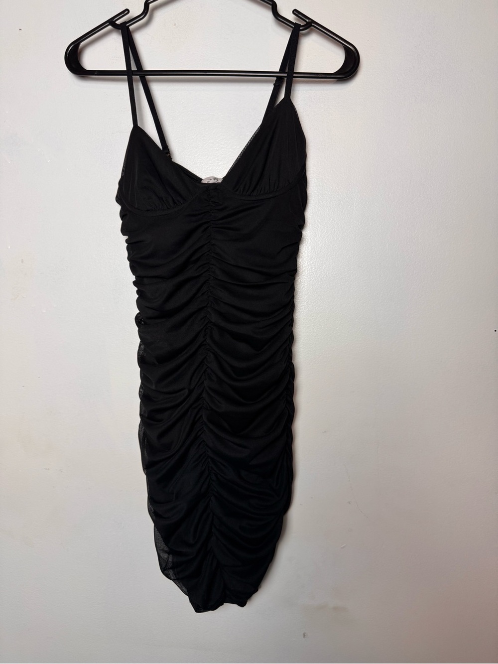 Garage black ruched dress with bustier detail size-Xs